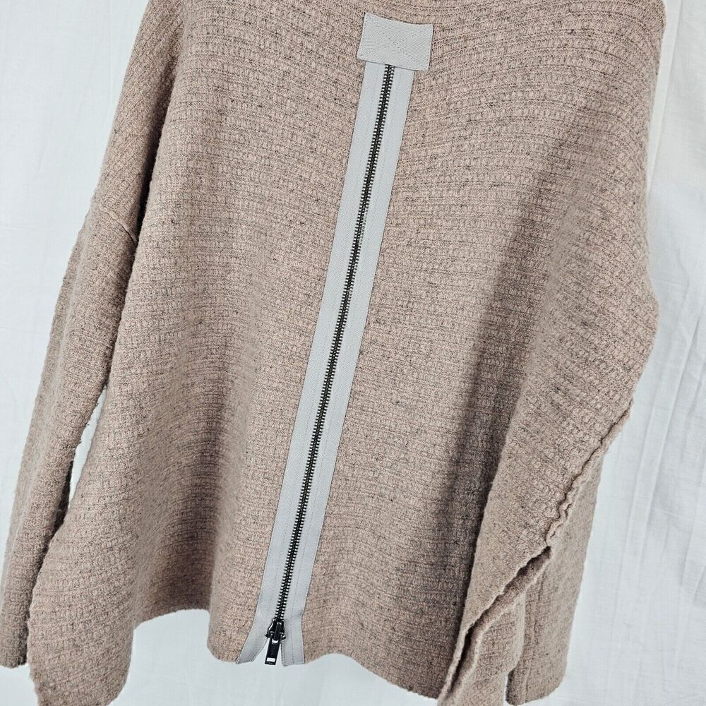 Free People Arctic Fox Zip Back Sweater In Pink Size XS Long Sleeve Oatmeal - Picture 8 of 8